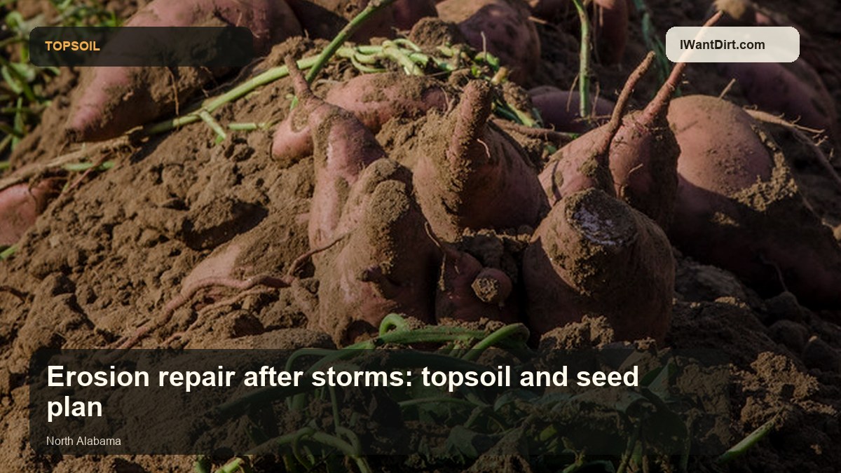 Erosion repair after storms: topsoil and seed plan visual guide