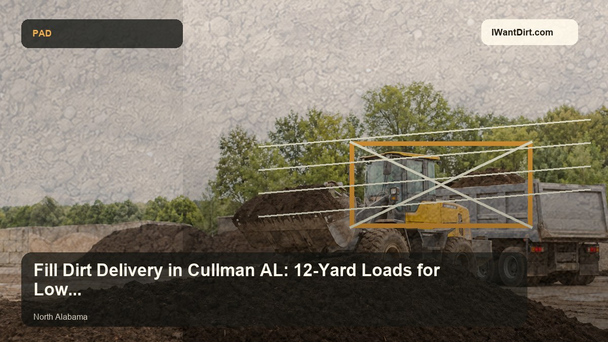 Fill Dirt Delivery in Cullman AL: 12-Yard Loads for Low Spots and Pads visual guide