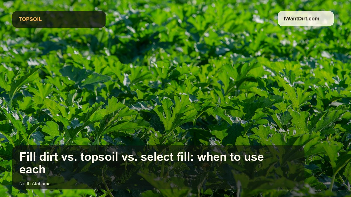 Comparing fill dirt topsoil and select fill materials