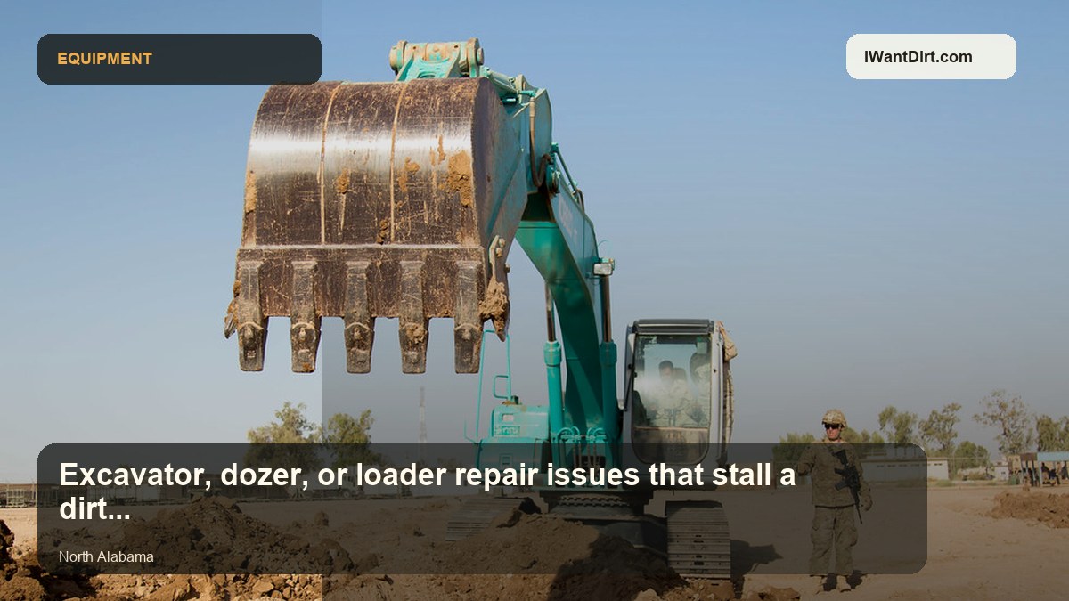 Excavator, dozer, or loader repair issues that stall a dirt job visual guide