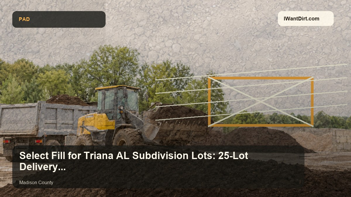 Select Fill for Triana AL Subdivision Lots: 25-Lot Delivery Coordination visual guide