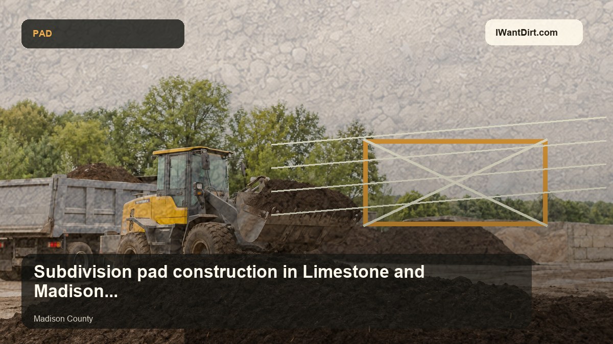 Subdivision pad construction in Limestone and Madison County visual guide