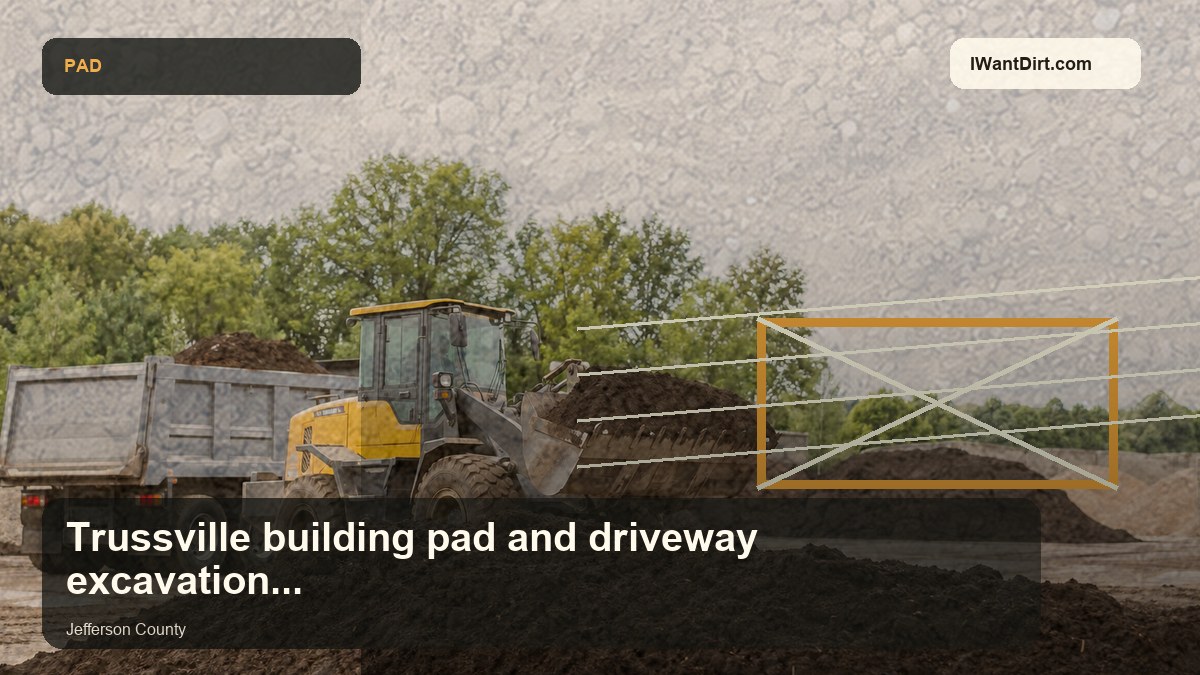 Trussville building pad and driveway excavation guide visual guide