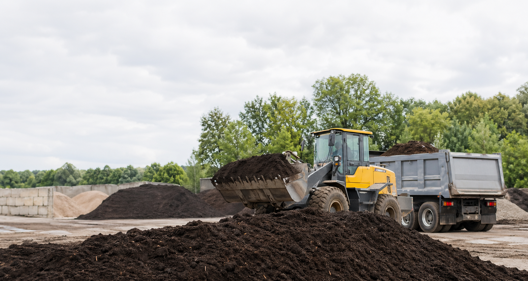 Fresh dirt being moved for delivery